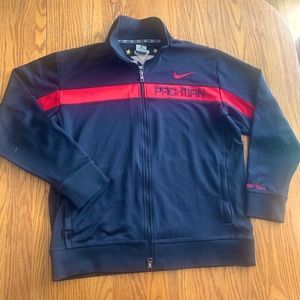 MANNY PACQUIAO Pac-Man Dri-Fit NIKE Track Jacket Black/Red Quality Full Zip L
